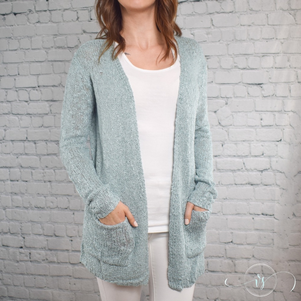 Misty Blue Knit Cardigan